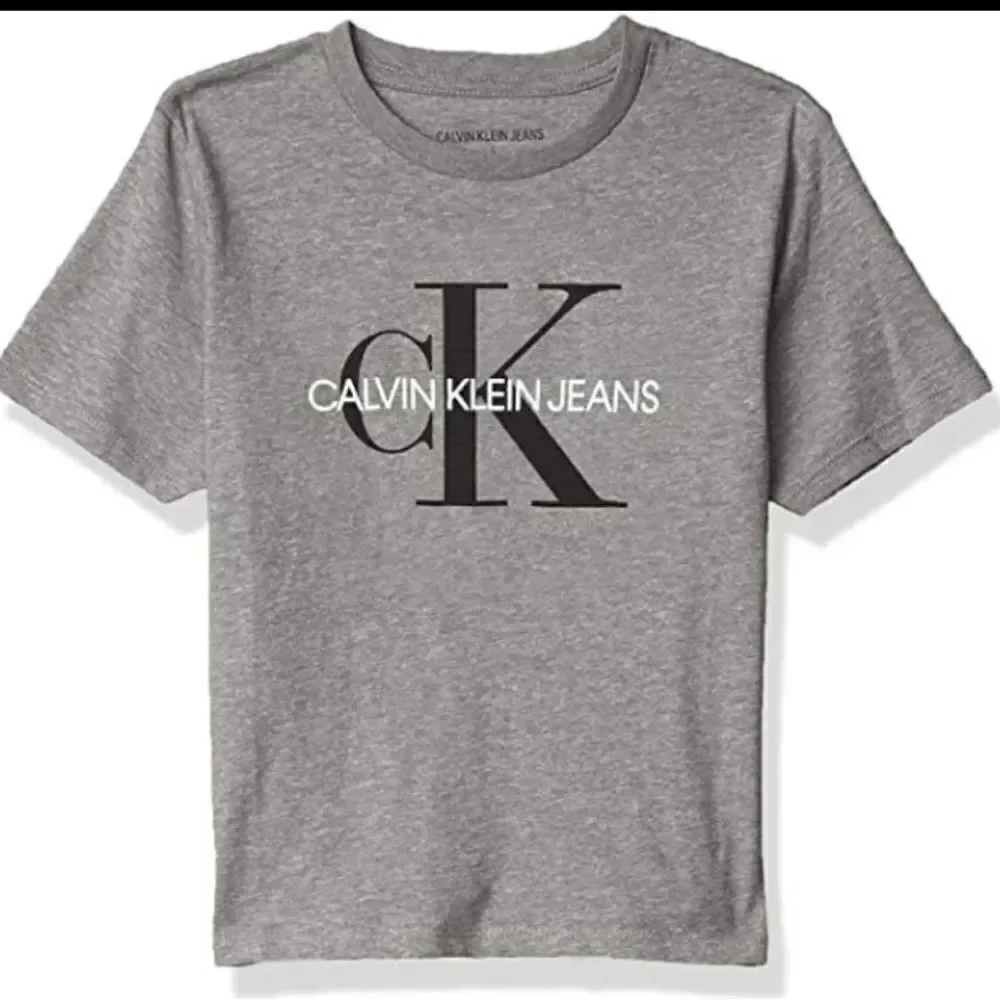 NWT Calvin Klein Jeans Boy’s Logo Short Sleeve T-Shirt Medium Gray Heather S(8)
